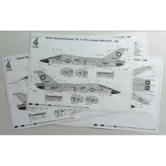 Cat4-d72001 1/72 F-111b Navy 151970/71/72 Decal For Aircraft