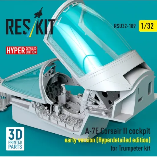 Reskit Rsu32-0189 1/32 A-7e Corsair Ii Early Cockpit Hyperdetailed Edition For Trumpeter Kit 3d Printed