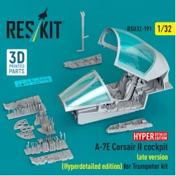 Reskit Rsu32-0191 1/32 A-7e Corsair Ii Late Cockpit Hyperdetailed Edition For Trumpeter Kit 3d Printed
