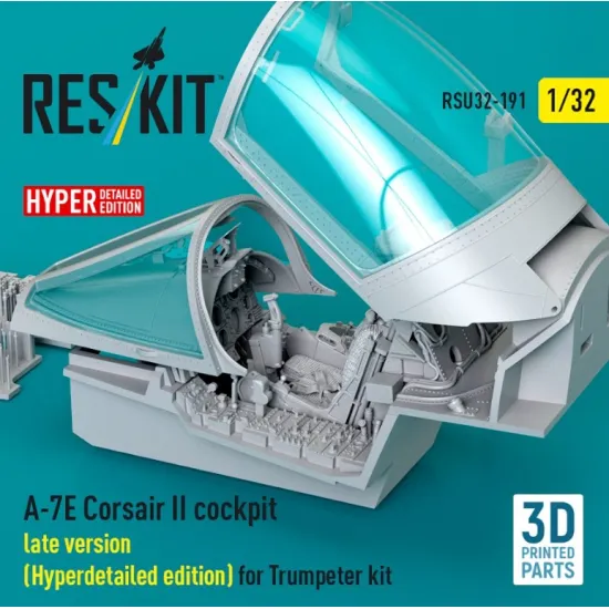 Reskit Rsu32-0191 1/32 A-7e Corsair Ii Late Cockpit Hyperdetailed Edition For Trumpeter Kit 3d Printed