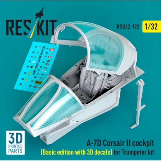 Reskit Rsu32-0192 1/32 A-7d Corsair Ii Cockpit Basic Edition With 3d Decals For Trumpeter Kit 3d Printed