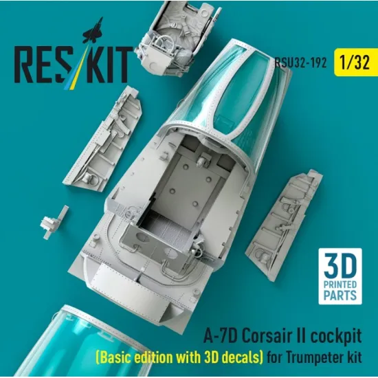 Reskit Rsu32-0192 1/32 A-7d Corsair Ii Cockpit Basic Edition With 3d Decals For Trumpeter Kit 3d Printed