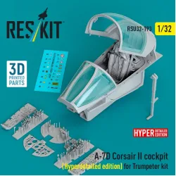 Reskit Rsu32-0193 1/32 A-7d Corsair Ii Cockpit Hyperdetailed Edition For Trumpeter Kit 3d Printed