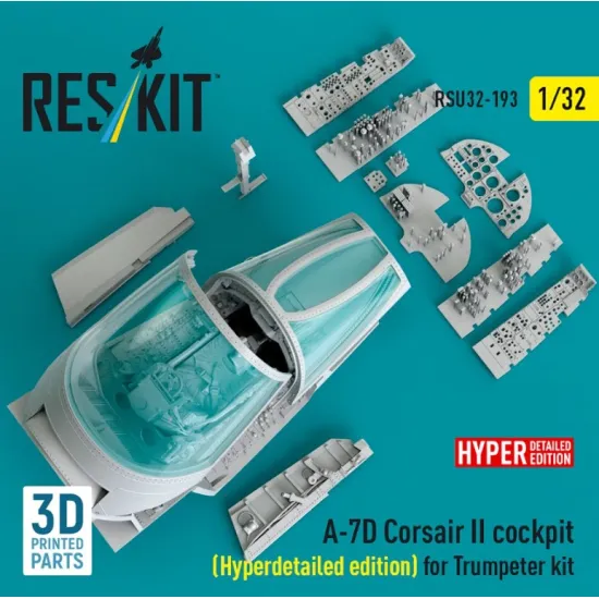 Reskit Rsu32-0193 1/32 A-7d Corsair Ii Cockpit Hyperdetailed Edition For Trumpeter Kit 3d Printed