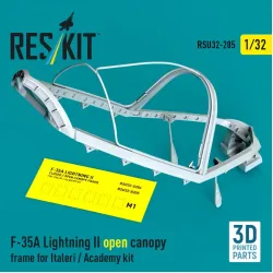 Reskit Rsu32-0205 1/32 F-35A Lightning II open canopy frame for Italeri Academy kit 3D Printed