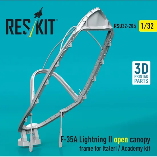 Reskit Rsu32-0205 1/32 F-35A Lightning II open canopy frame for Italeri Academy kit 3D Printed