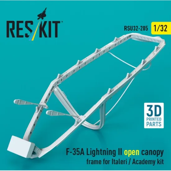 Reskit Rsu32-0205 1/32 F-35A Lightning II open canopy frame for Italeri Academy kit 3D Printed