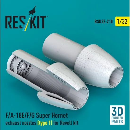 Reskit Rsu32-0210 1/32 F/A-18E/F/G Super Hornet exhaust nozzles type 1 for Revell kit 3D Printed