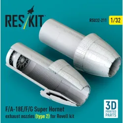 Reskit Rsu32-0211 1/32 F/A-18e/F/G Super Hornet Exhaust Nozzles Type 2 For Revell Kit 3d Printed