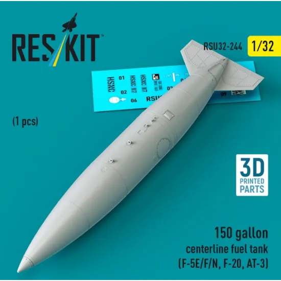 Reskit Rsu32-0244 1/32 150 Gallon Centerline Fuel Tank F-5e/F/N F-20 At-3 1 Pcs 3d Printed