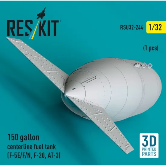 Reskit Rsu32-0244 1/32 150 Gallon Centerline Fuel Tank F-5e/F/N F-20 At-3 1 Pcs 3d Printed