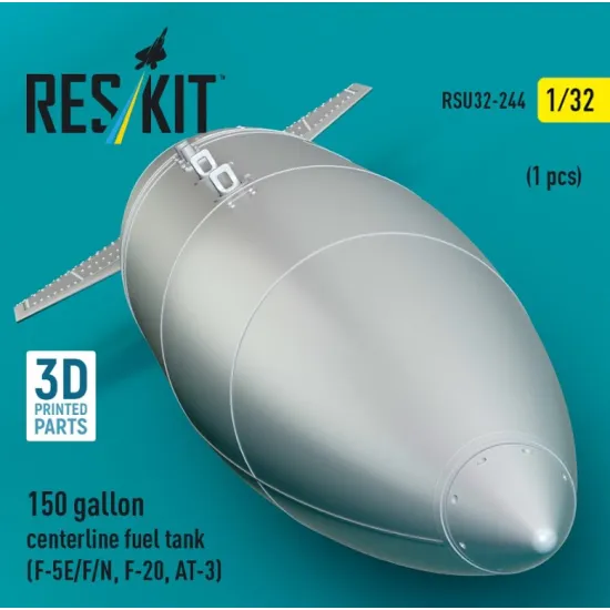 Reskit Rsu32-0244 1/32 150 Gallon Centerline Fuel Tank F-5e/F/N F-20 At-3 1 Pcs 3d Printed