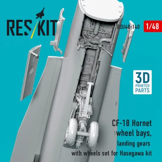 Reskit Rsu48-0140 1/48 Cf-18 Hornet Wheel Bays Landing Gears With Wheels Set For Hasegawa Kit 3d Printed
