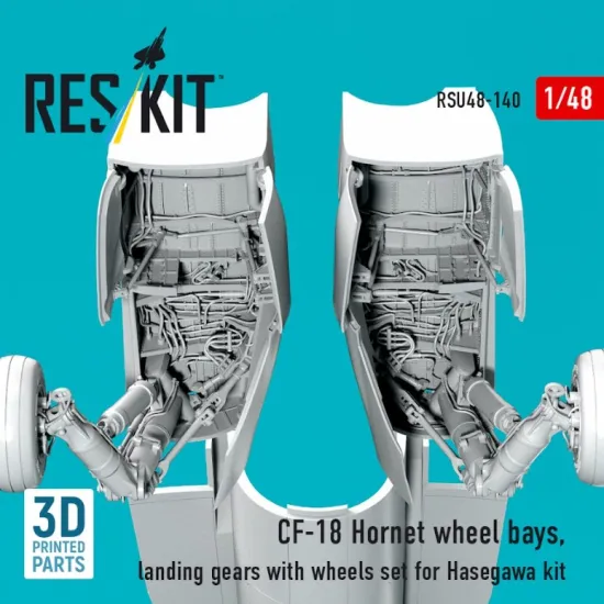 Reskit Rsu48-0140 1/48 Cf-18 Hornet Wheel Bays Landing Gears With Wheels Set For Hasegawa Kit 3d Printed