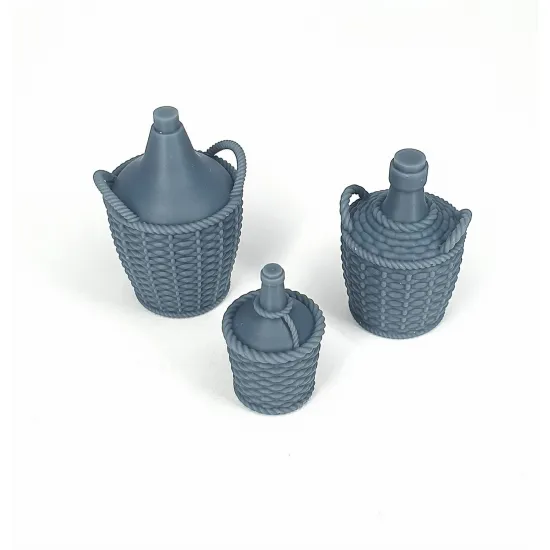 Pimp My Miniatures 16s-062 1/16 Carboy In Wicker Basket 6 Pcs Resin Kit