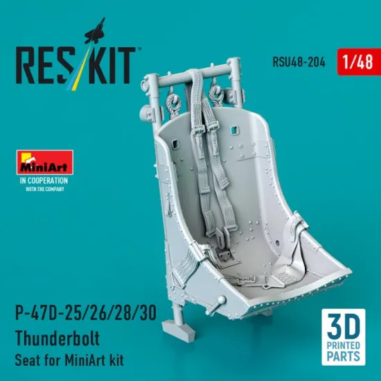 Reskit Rsu48-0204 1/48 P-47d-25/26/28/30 Thunderbolt Seat For Miniart Kit 3d Printed
