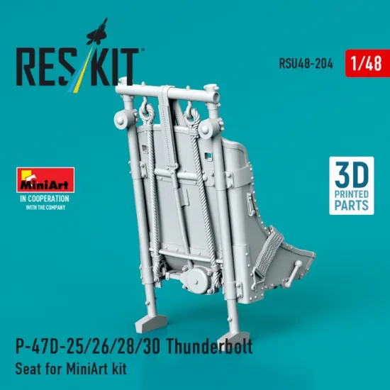 Reskit Rsu48-0204 1/48 P-47d-25/26/28/30 Thunderbolt Seat For Miniart Kit 3d Printed