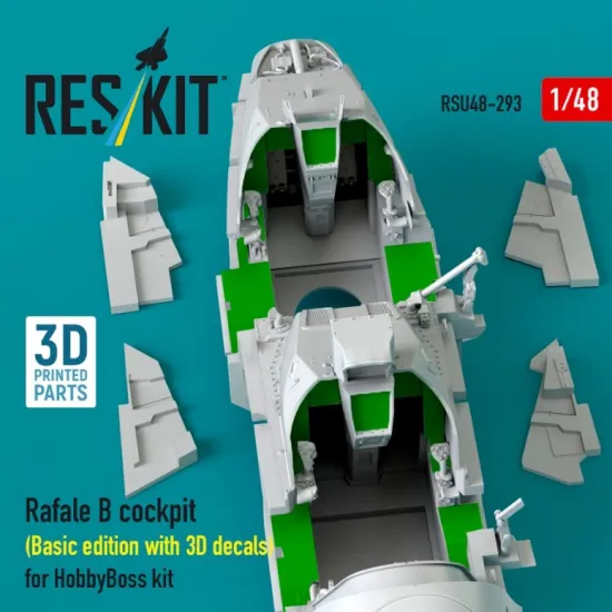 Reskit Rsu48-0293 1/48 Rafale B Cockpit Basic Edition With 3d Decals For Hobbyboss Kit 3d Printed