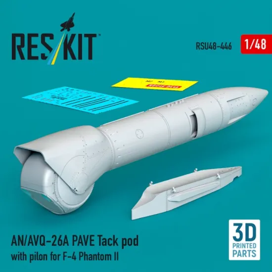 Reskit Rsu48-0446 1/48 An/Avq-26a Pave Tack Pod With Pilon For F-4 Phantom Ii3d Printed