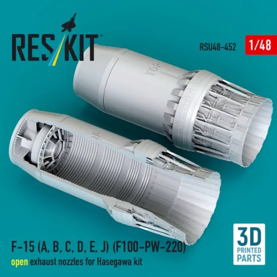 Reskit Rsu48-0452 1/48 F-15 A B C D E J F100-pw-220 Open Exhaust Nozzles For Hasegawa Kit 3d Printed