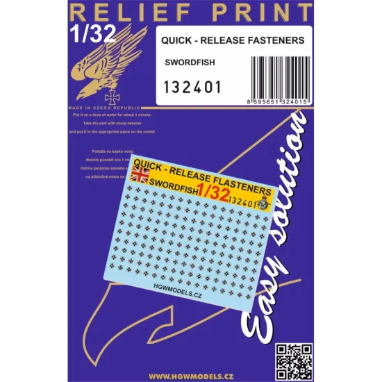 Hgw 132401 1/32 Quick-release Fasteners For Fairey Swordfish