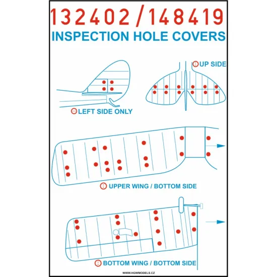 Hgw 132402 1/32 Inspection Hole Covers Simply For Tiger Moth By Icm