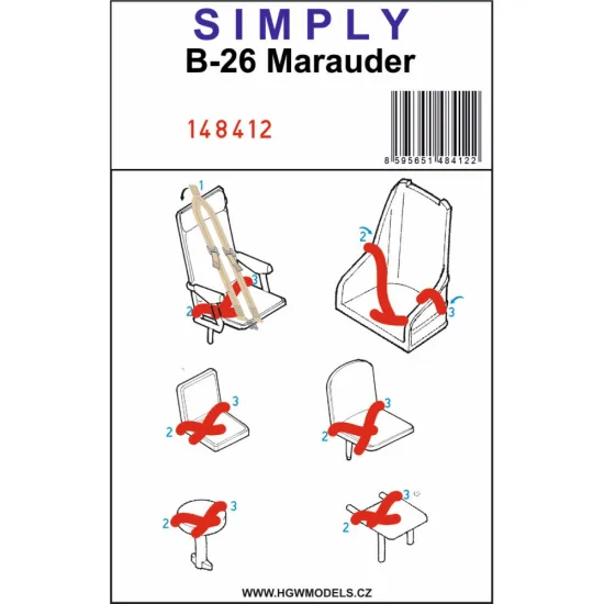 Hgw 148902 1/48 B-26 Marauder For Icm Seatbelts And Mask