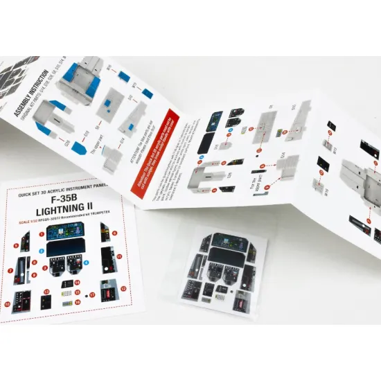 Red Fox Qs32072 1/32 Lockheed Martin F35b Lightningii 3dacrylic Instrument Panel