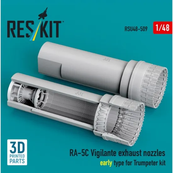 Reskit Rsu48-0509 1/48 Ra-5c Vigilante Exhaust Nozzles Late Type For Trumpeter Kit 3d Printed