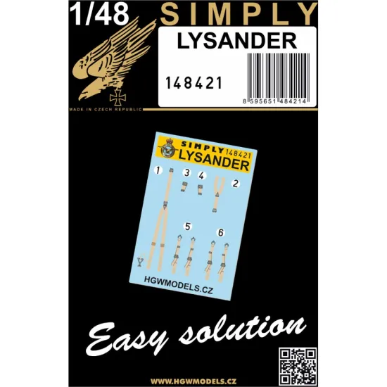 Hgw 148421 1/48 Westland Lysander Seatbelts