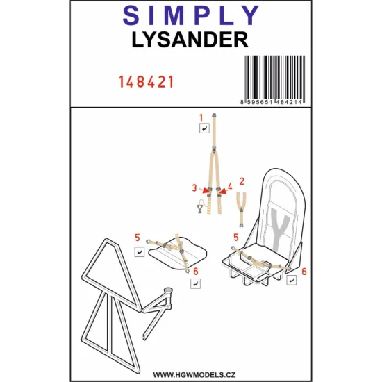 Hgw 148421 1/48 Westland Lysander Seatbelts