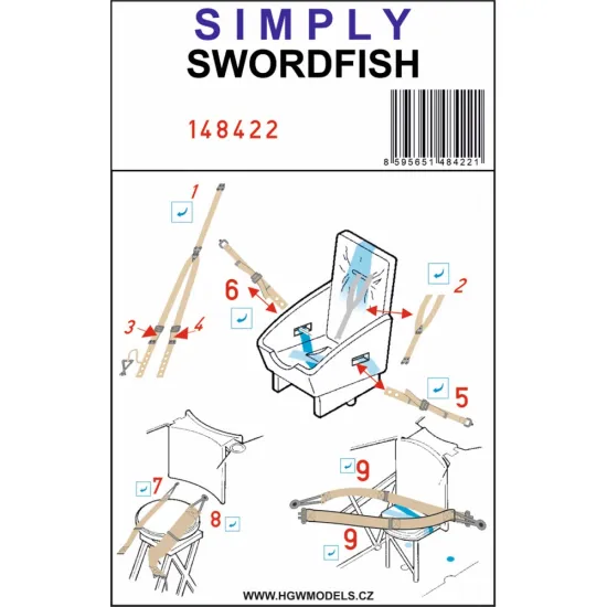 Hgw 148422 1/48 Fairey Swordfish Seatbelts
