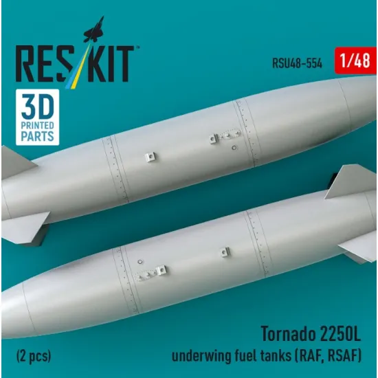 Reskit Rsu48-0554 1/48 Tornado 2250l Underwing Fuel Tanks Raf Rsaf 2 Pcs 3d Printed