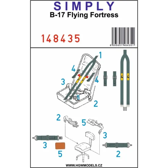 Hgw 148435 1/48 B-17 Flying Fortress Seatbelts