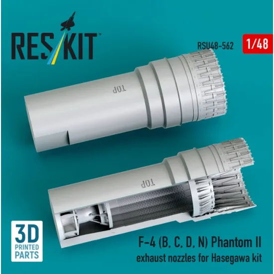 Reskit Rsu48-0562 1/48 F-4 B C D N Phantom Ii Exhaust Nozzles For Hasegawa Kit 3d Printed