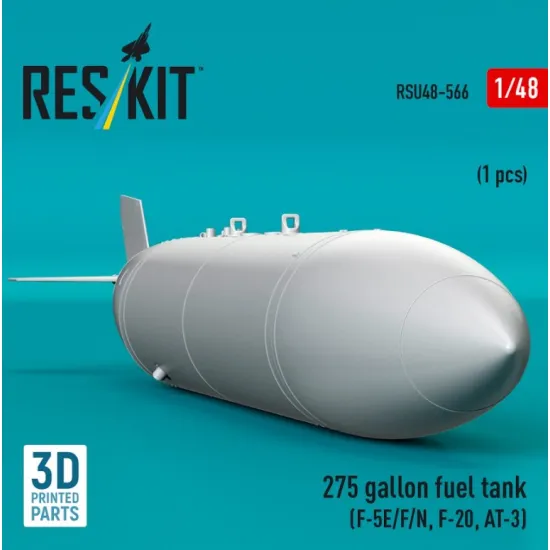 Reskit Rsu48-0566 1/48 275 Gallon Fuel Tank F-5e/F/N F-20 At-3 1 Pcs 3d Printed