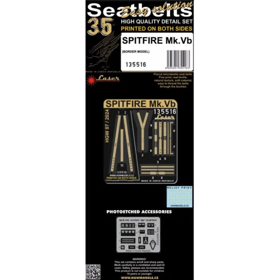 Hgw 135516 1/35 Spitfire Mk.v Seatbelts For Border Models Textile And Photo-ethed