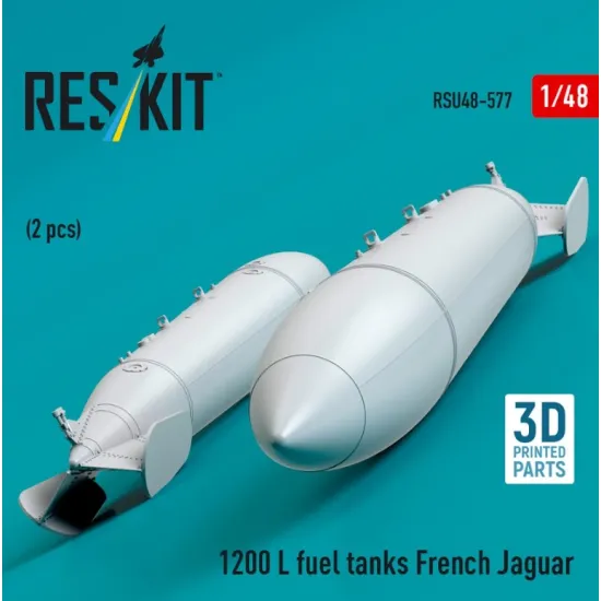 Reskit Rsu48-0577 1/48 1200 L Fuel Tanks French Jaguar 2 Pcs 3d Printed