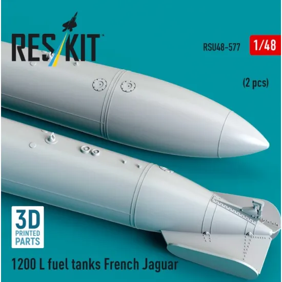 Reskit Rsu48-0577 1/48 1200 L Fuel Tanks French Jaguar 2 Pcs 3d Printed