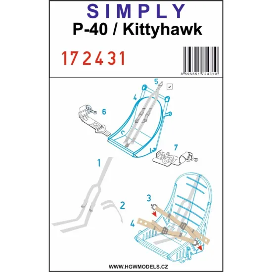 Hgw 172431 1/72 P-40 / Kittyhawk Seatbelts
