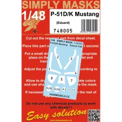 Hgw 748005 1/48 P-51d/K Mustang Simply Masks Designed For Eduard