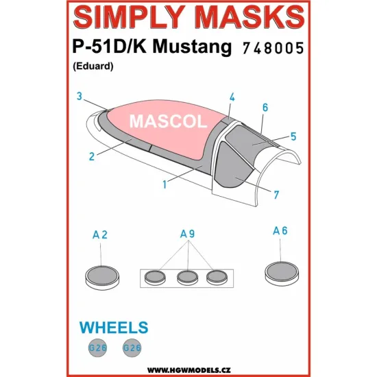 Hgw 748005 1/48 P-51d/K Mustang Simply Masks Designed For Eduard