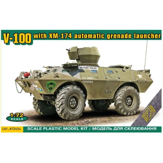Ace 72454 1/72 V-100 With Xm-174 Automatic Grenade Launcher Plastic Model Kit