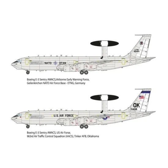 Roden 345 1/144 Boeing E-3 Sentry Awacs Plastic Model Aircraft