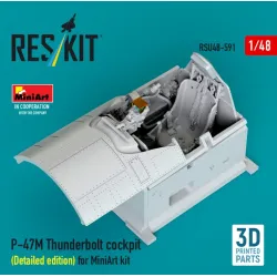 Reskit Rsu48-0591 1/48 P-47m Thunderbolt Cockpit Detailed Edition For Miniart Kit 3d Printed