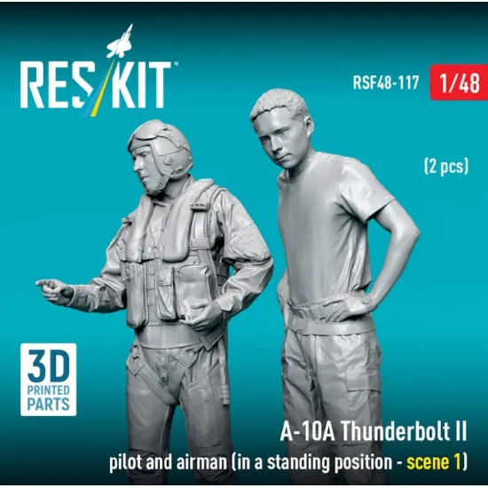 Reskit Rsf48-0117 1/48 A-10А Thunderbolt II pilot and airman in a standing position - scene 1 2 pcs 3D Printed