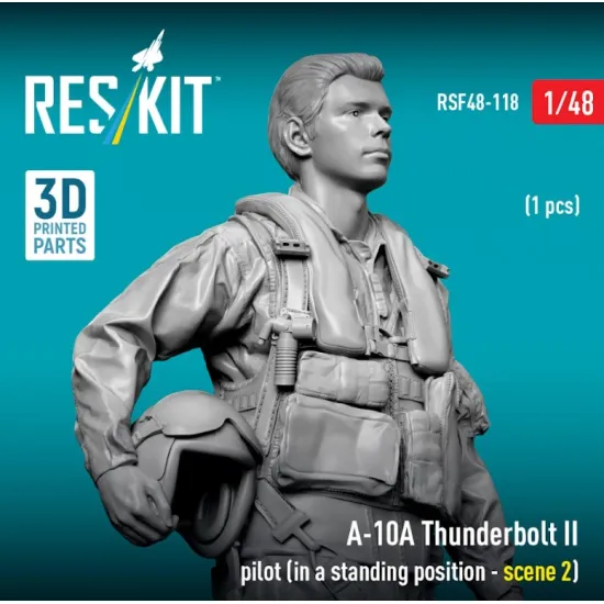 Reskit Rsf48-0118 1/48 A-10a Thunderbolt Ii Pilot In A Standing Position - Scene 2 1 Pcs 3d Printed