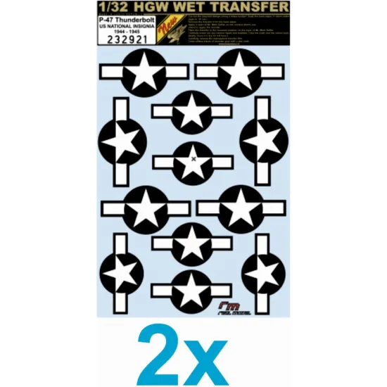 Hgw 233918 1/32 P-47d 58th Over New Guinea Wet Decal