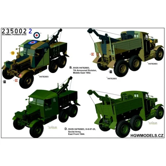 Hgw 235002 1/35 Scammel Pioneer Sv2s Stencils Wet Decal