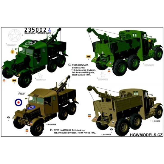Hgw 235002 1/35 Scammel Pioneer Sv2s Stencils Wet Decal